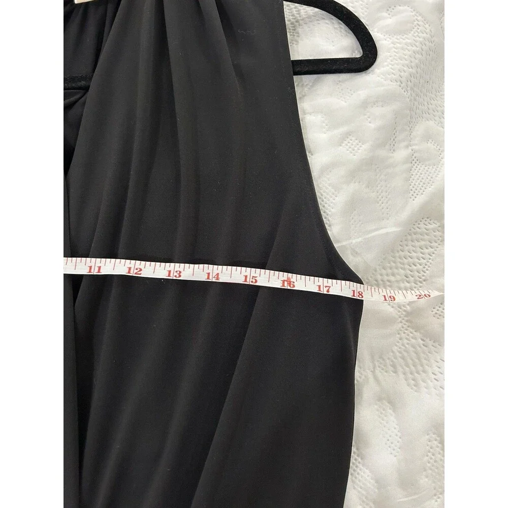 Michael Kors Womens Size Medium Black Jumpsuit Sleeveless V Neck Pullover